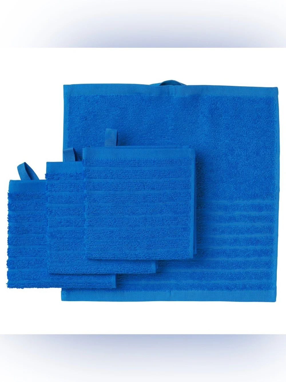 VÅGSJÖN Set of 16 Washcloths - Green, Blue, Gray and Beige